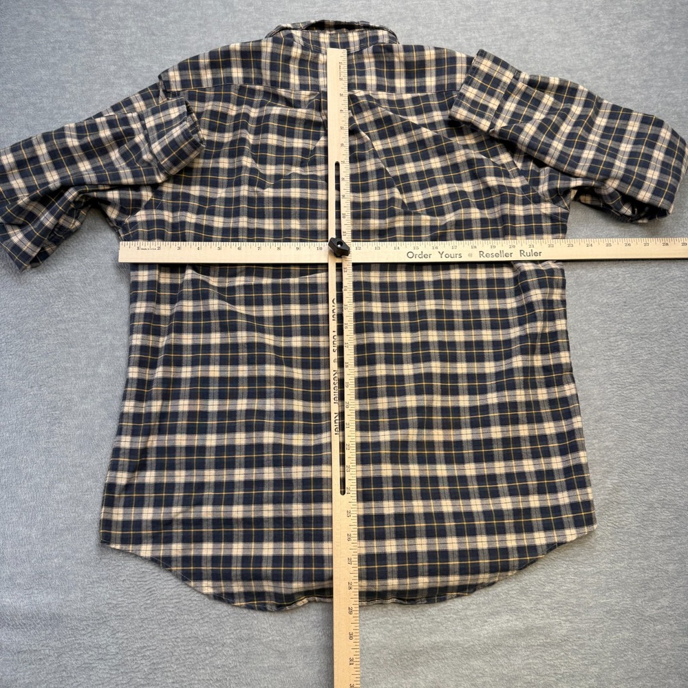 Polo Ralph Lauren Shirt Mens Large Blue Cream Tartan Plaid Oxford Button Down - Picture 8 of 9